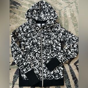 NEW Lululemon Scuba Hoodie III 6 Black White Floral Fleur Sombre Full Zip Jacket